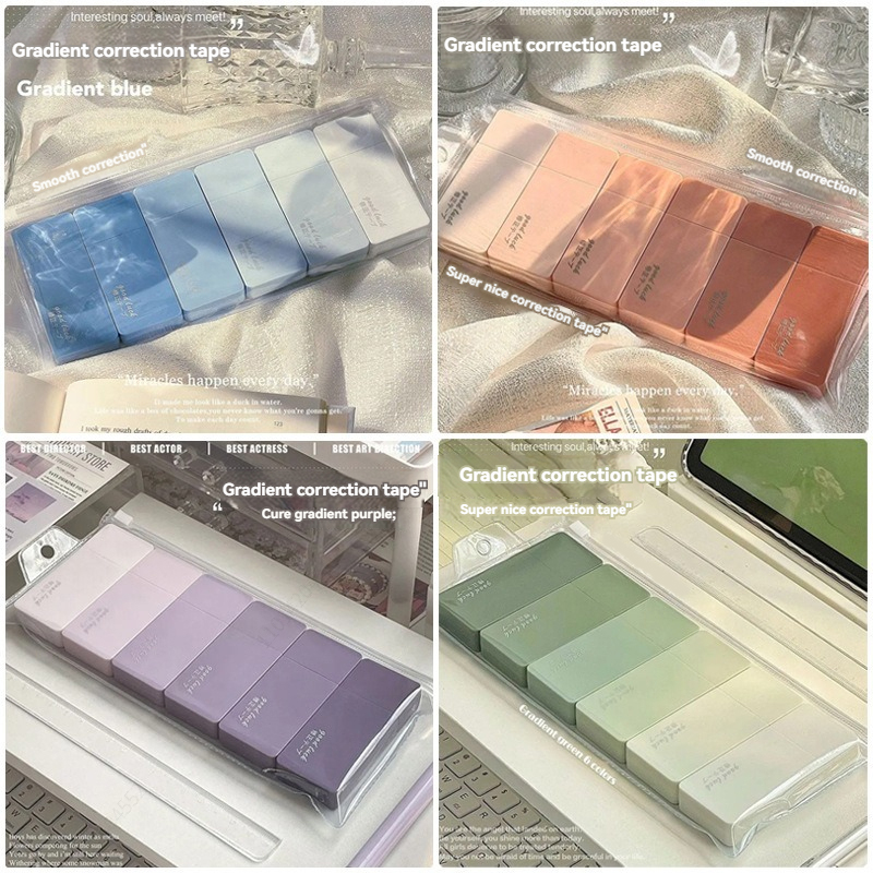 6Pcs High Appearance White Cor - Correction Tape Roller recension och pris